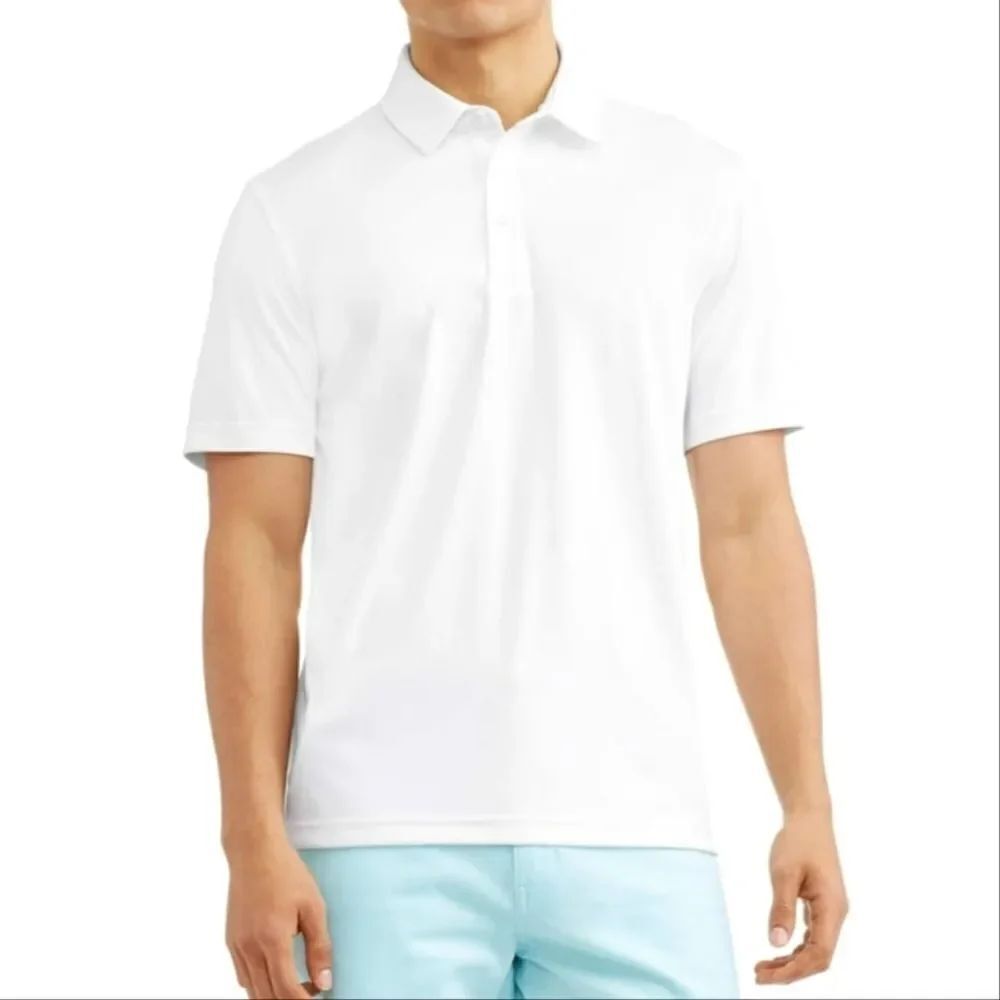 George Men's White Polo Shirt with Short Sleeves